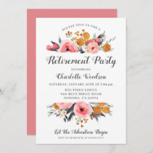 Elegant Floral Retirement Party Invitation