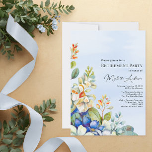 Elegant Floral Retirement Party Invitation