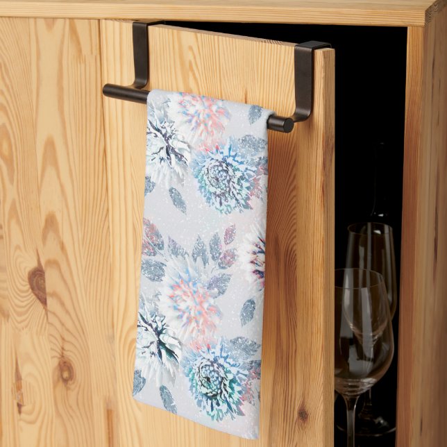 Elegant floral retro pattern.  kitchen towel (Thirds Fold)