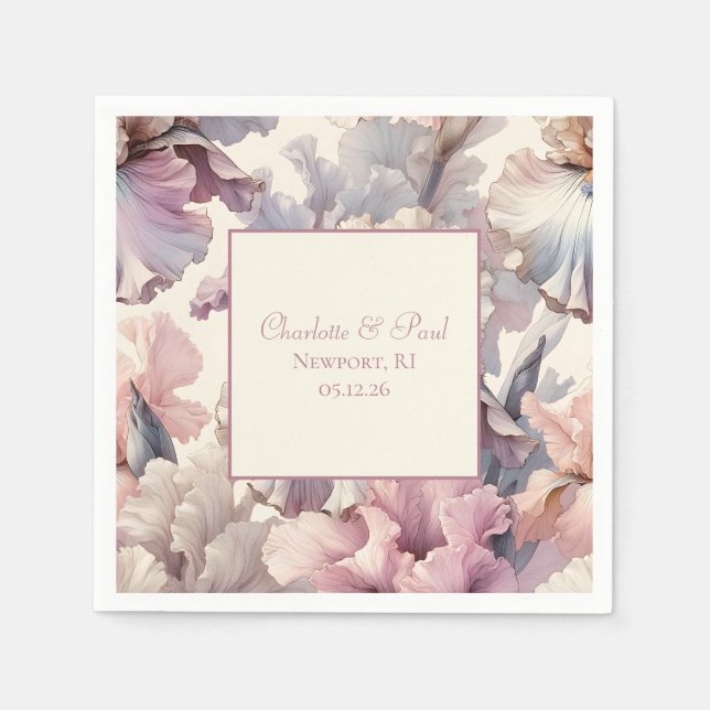 Elegant Floral Romantic Classic Blush Wedding  Napkin (Front)