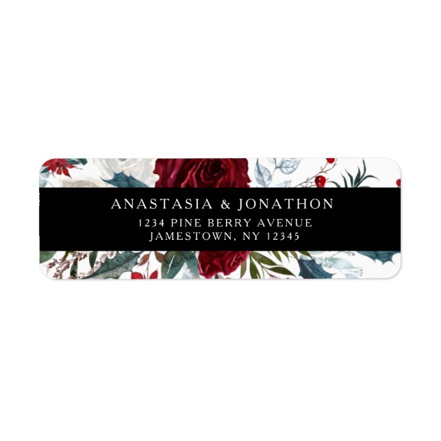 Elegant Floral Rose Holiday Wedding (Front)