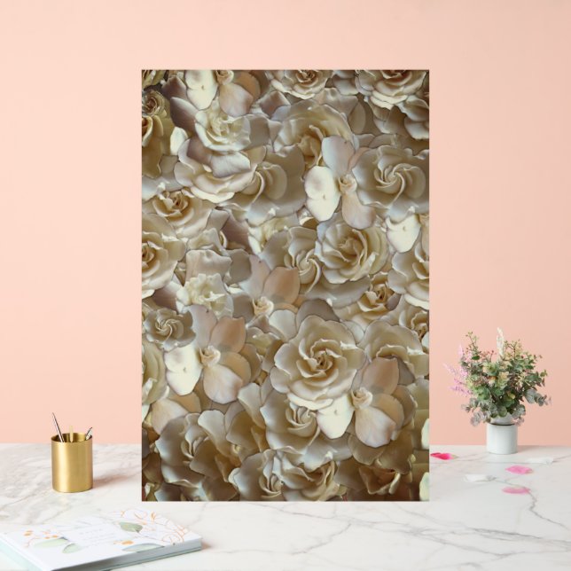 Elegant Floral Rose Petal Pattern  Acrylic Sign (Wedding)