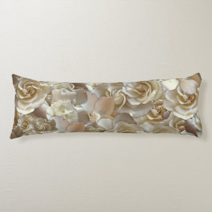 Elegant Floral Rose Petal Pattern  Body Pillow