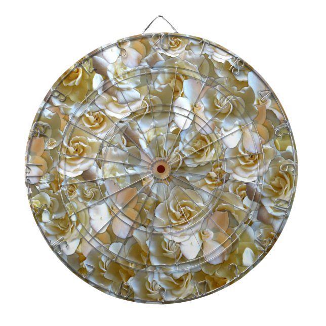 Elegant Floral Rose Petal Pattern  Dartboard (Front)