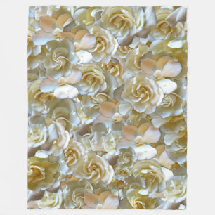 Elegant Floral Rose Petal Pattern  Fleece Blanket