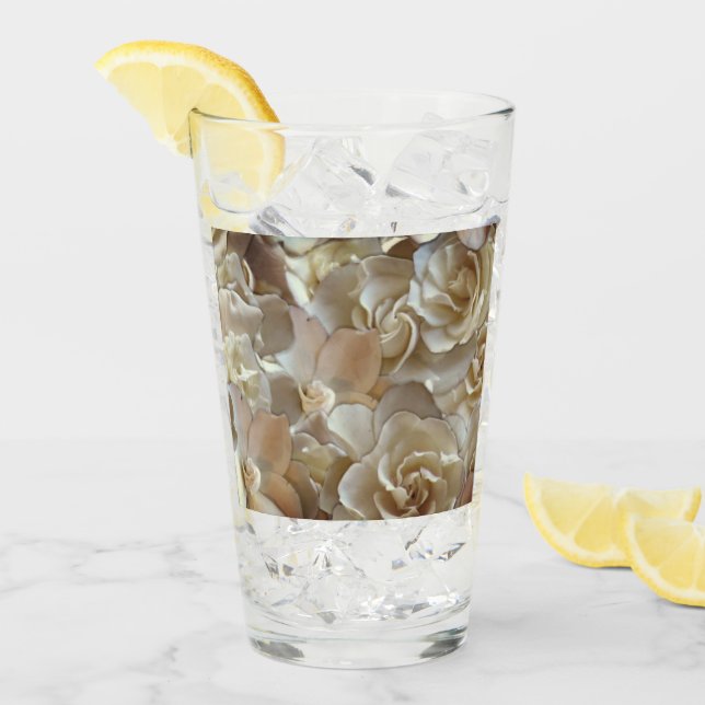 Elegant Floral Rose Petal Pattern  Glass (Front Ice)