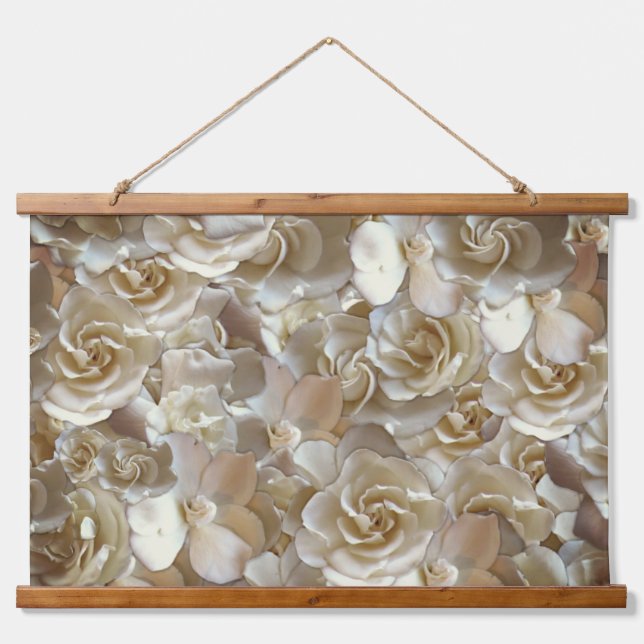 Elegant Floral Rose Petal Pattern  Hanging Tapestry (Front)