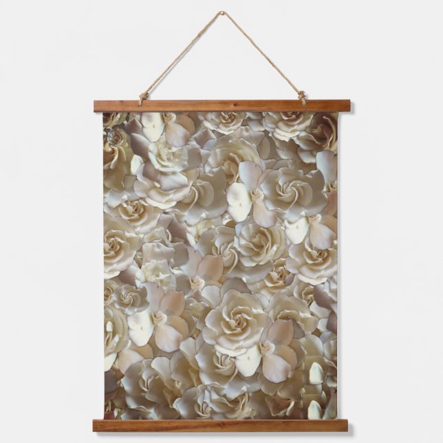 Elegant Floral Rose Petal Pattern  Hanging Tapestry (Front)