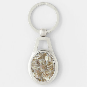 Elegant Floral Rose Petal Pattern  Keychain