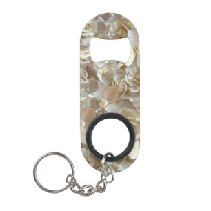 Elegant Floral Rose Petal Pattern Keychain Bottle Opener