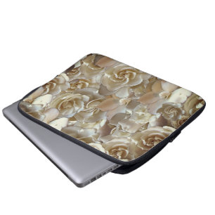 Elegant Floral Rose Petal Pattern Laptop Sleeve