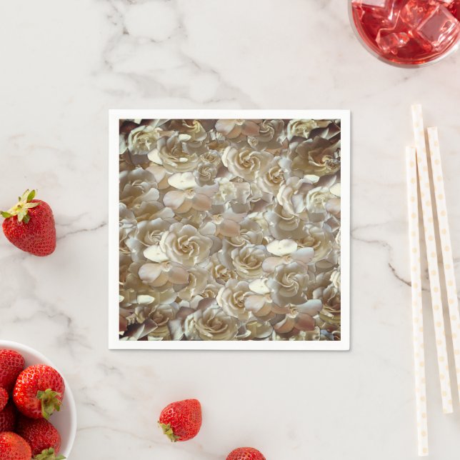 Elegant Floral Rose Petal Pattern    Napkin (Insitu)