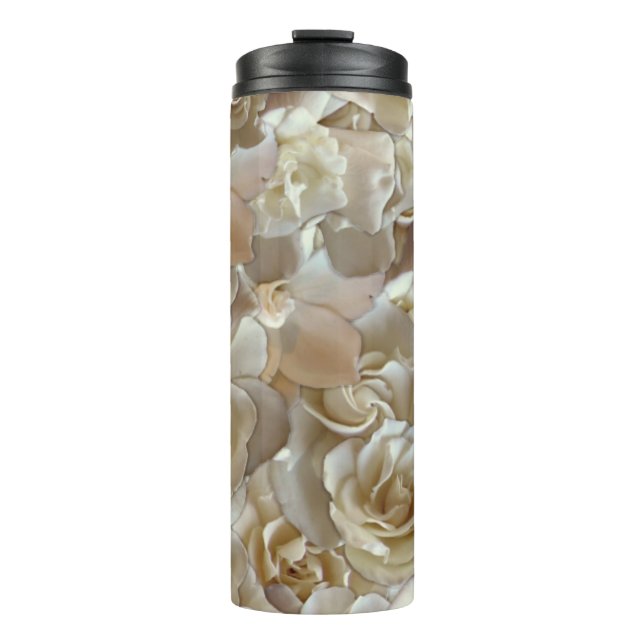 Elegant Floral Rose Petal Pattern  Thermal Tumbler (Front)