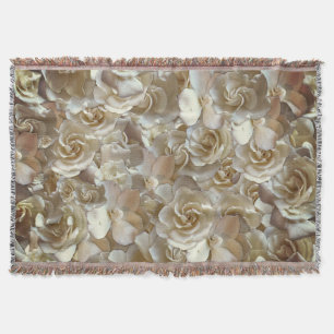 Elegant Floral Rose Petal Pattern  Throw Blanket