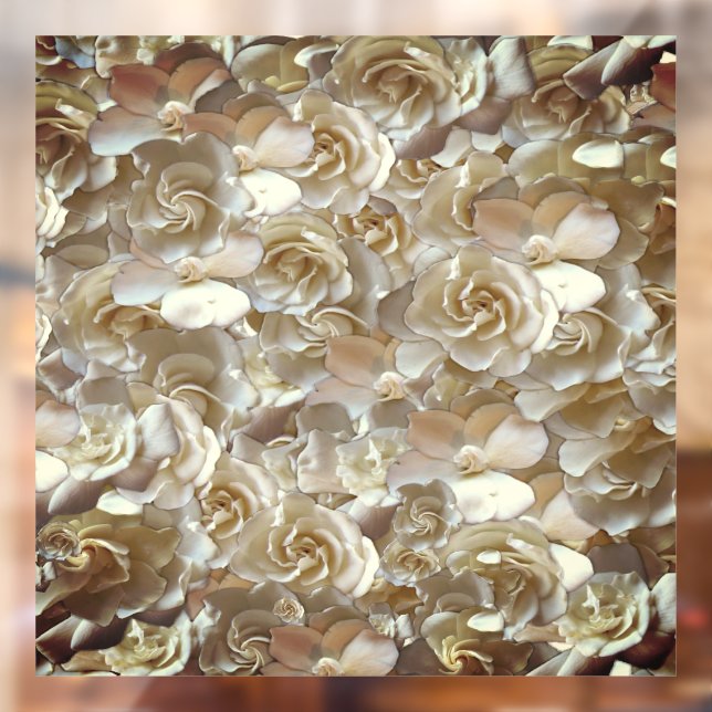 Elegant Floral Rose Petal Pattern  Window Cling (Sheet 2)