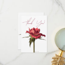 Elegant Floral Rose Thank You Card