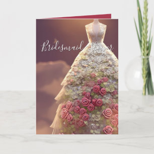 Elegant Floral Roses Dress Bridal Shower Card