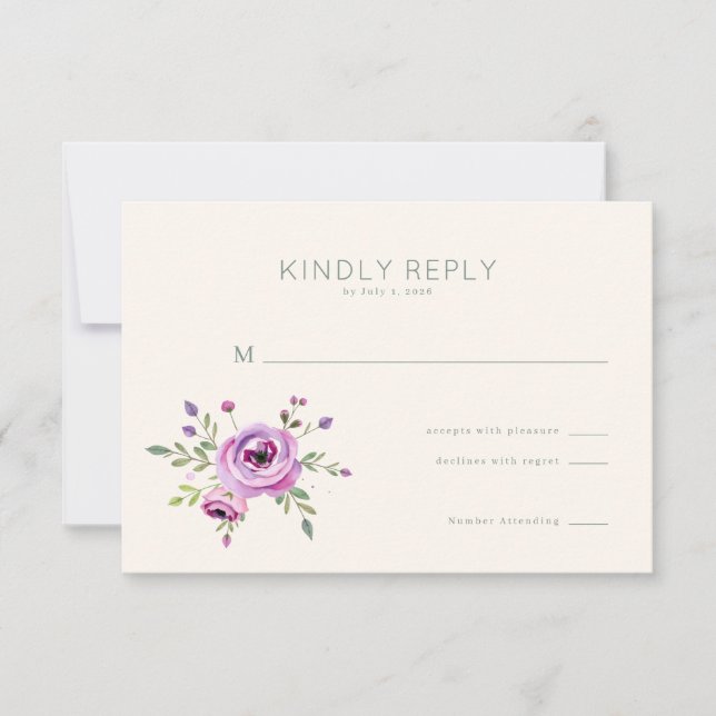 Elegant Floral RSVP Card (Front)