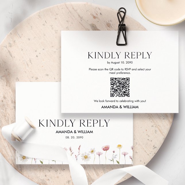 Elegant Floral RSVP Card for Weddings (Creator Uploaded)