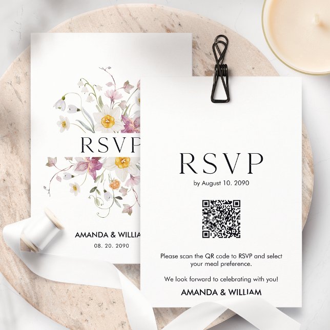 Elegant Floral RSVP Card for Weddings (Creator Uploaded)