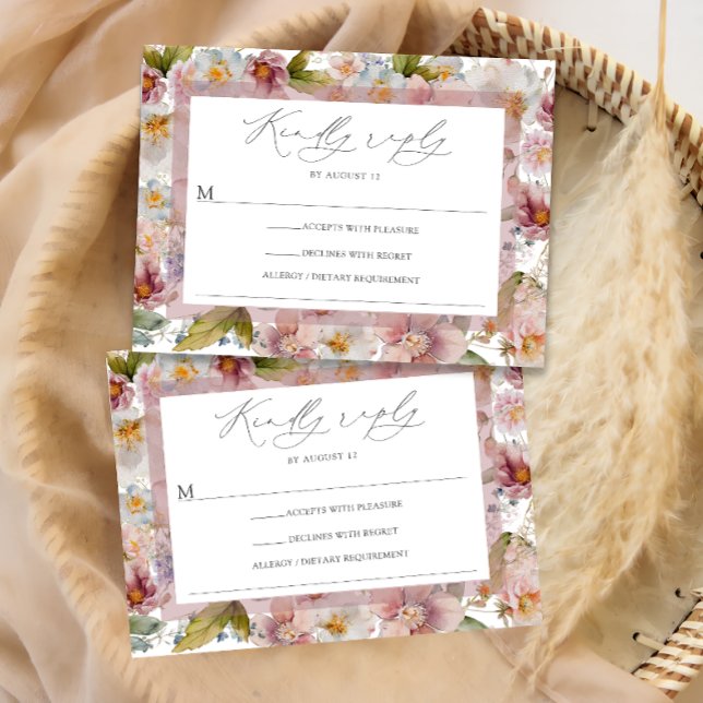 Elegant Floral RSVP Invitation Postcard (Creator Uploaded)