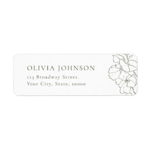Elegant floral sage green Return Address