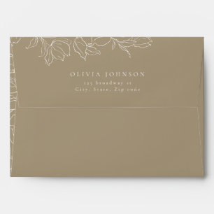 Elegant floral sage green Return Address Wedding Envelope