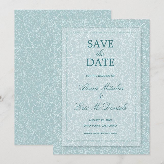 Elegant Floral Save The Date (Front/Back)