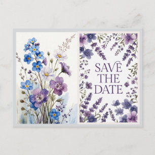 Elegant Floral Save the Date Announcement Postcard
