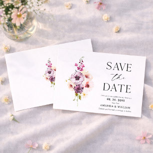 Elegant Floral Save The Date Card