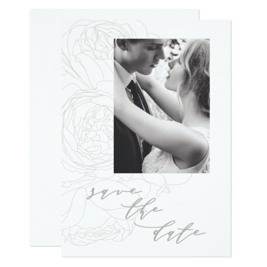 Elegant floral save the date. card