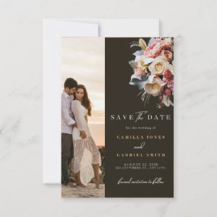Elegant Floral Save the Date Modern Wedding Card