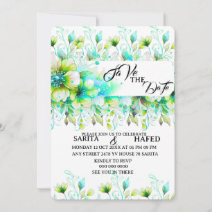 Elegant floral save the date template, wildflower