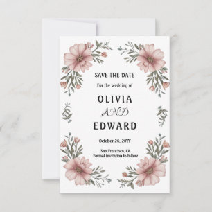 Elegant Floral Save the Date Wedding