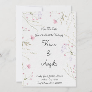 Elegant Floral Save The Date Weeding Invitation