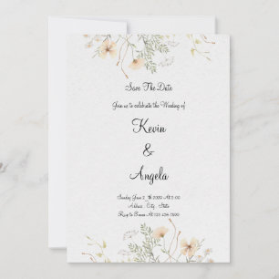 Elegant Floral Save The Date Weeding Invitation