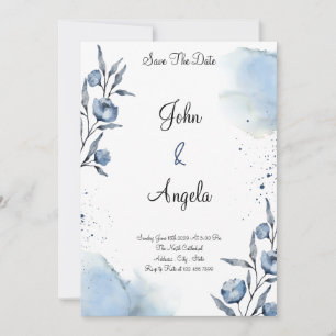 Elegant Floral Save The Date Weeding Invitation