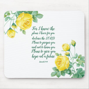 Elegant Floral Scripture 29:11  Mouse Pad