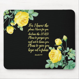 Elegant Floral Scripture 29:11 Mouse Pad
