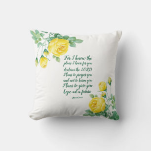 Elegant Floral Scripture 29:11  Throw Pillow