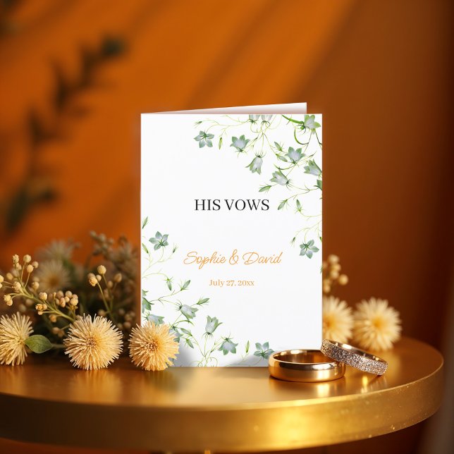Élégant Floral Ses Vows carte Mariage (Créateur téléchargé)