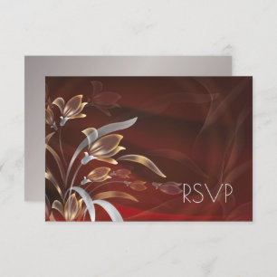 Elegant Floral   Silver Design RSVP Card