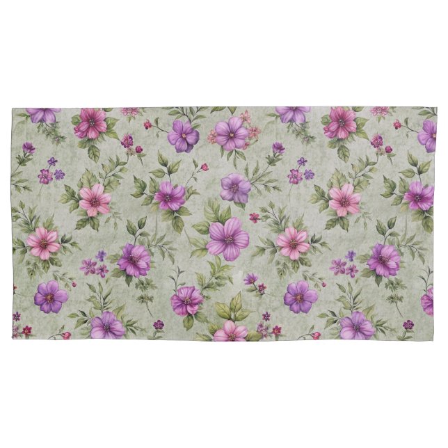 Elegant Floral Single Pillowcase – Soft & Stylish (Front)