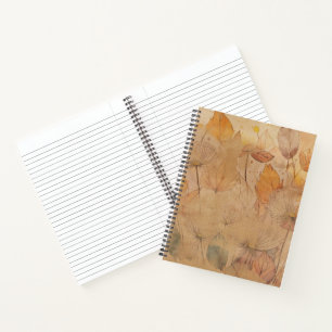 Elegant Floral Spiral Notebook with Ruled Lines 