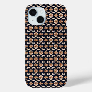 Elegant Floral Square Pattern iPhone 15 Case