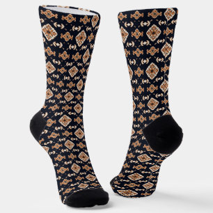 Elegant Floral Square Pattern Socks