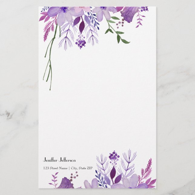 Elegant floral Stationery (Front)