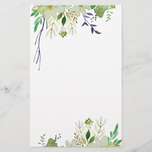 Elegant floral Stationery (Front)