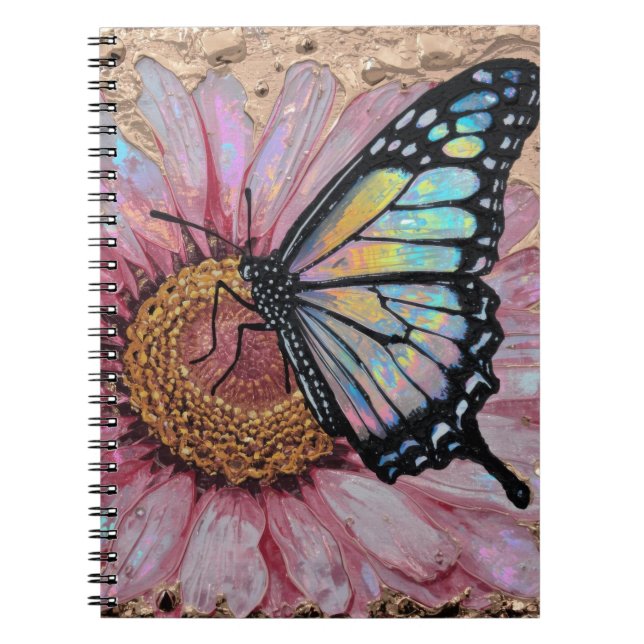 Elegant Floral Surface – Textured Flower Beauty Notebook (Front)