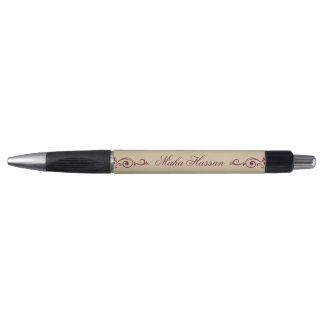 Elegant Floral Swirl Illustration  Burgundy & gold Pen